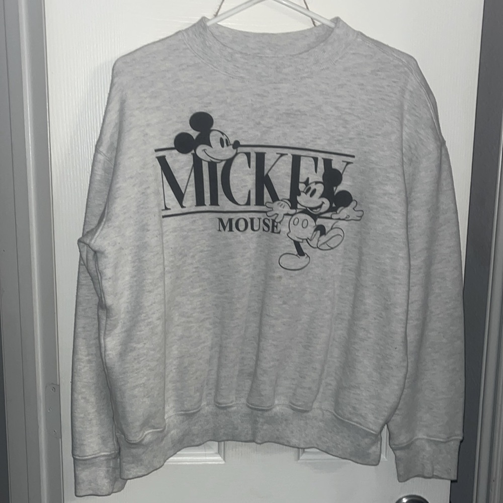 Size medium light, gray and black, Mickey Mouse sweatshirt, authentic Disney
